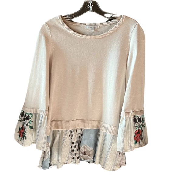 John Mark Embroidered Sweater Blouse S - Picture 1 of 7